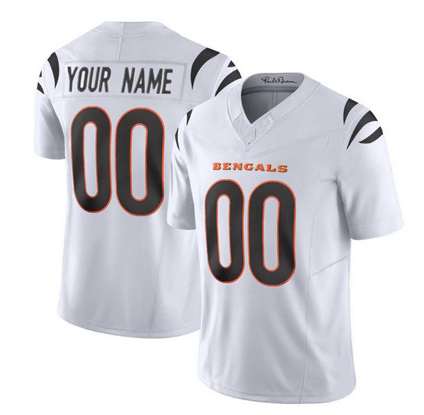 Custom C.Bengals Active Player 2023 F.U.S.E. White Vapor Untouchable Limited Stitched Football Jerseys