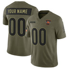 Custom C.Bengals Active Player Olive 2025 F.U.S.E. Salute to Service Limited Stitched Football Jerseys