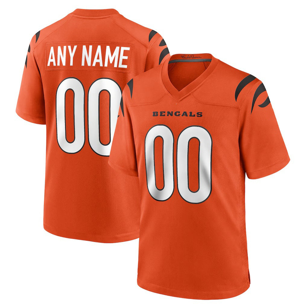 Custom C.Bengals Orange Alternate Game Stitched Football Jerseys