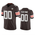 Custom C.Browns Active Player Brown 2023 F.U.S.E. With Jim Brown Memorial Patch Vapor Untouchable Limited Stitched Football Jerseys
