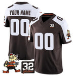 Custom C.Browns Active Player Brown Alternate F.U.S.E. #32 Jim Brown Memorial Patch Vapor Limited Stitched Football Jerseys