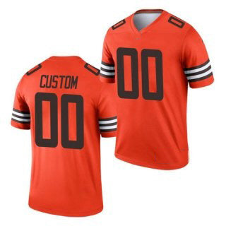 Custom C.Browns Orange ACTIVE PLAYER Inverted Legend Stitched Football Jerseys