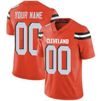 Custom C.Browns Orange Vapor Untouchable Player Limited Stitched Football Jerseys