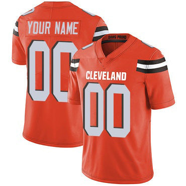 Custom C.Browns Orange Vapor Untouchable Player Limited Stitched Football Jerseys