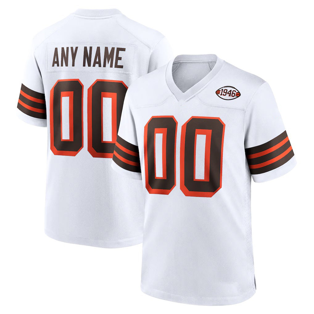 Custom C.Browns White 1946 Collection Alternate Stitched Football Jerseys