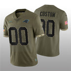 Custom C.Panthers ACTIVE PLAYER 2022 Olive Salute To Service Limited Stitched Football Jerseys