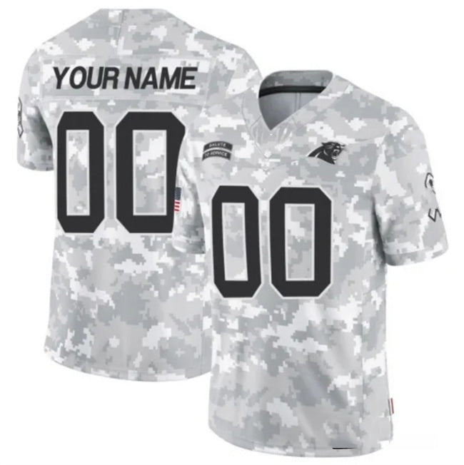 Custom C.Panthers Active Player 2024 F.U.S.E Arctic Camo Salute To Service Limited Stitched Football Jerseys