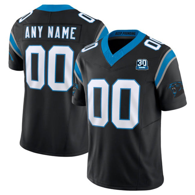 Custom C.Panthers Active Player Black 2024 30th Anniversary Patch F.U.S.E. Vapor Limited Stitched Football Jerseys
