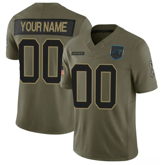 Custom C.Panthers Active Player Olive 2025 F.U.S.E. Salute to Service Limited Stitched Football Jerseys