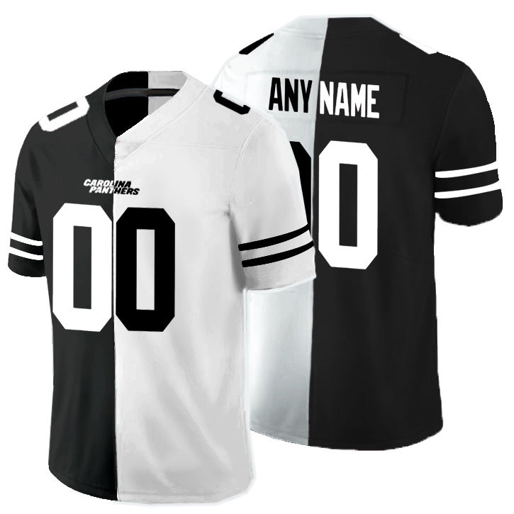 Custom C.Panthers Black And White Split Vapor Untouchable Limited Stitched Football Jerseys