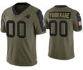 Custom C.Panthers Olive ACTIVE PLAYER 2021 Salute To Service Limited Stitched Football Jerseys