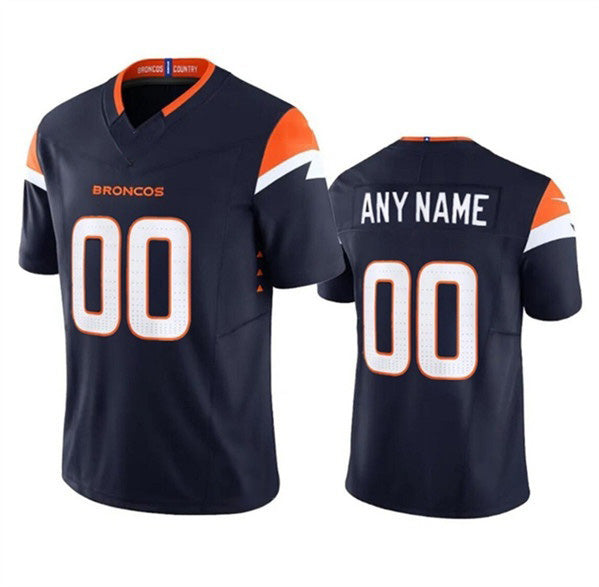 Custom D.Broncos Active Player Navy 2024 F.U.S.E. Vapor Limited Stitched Football Jerseys