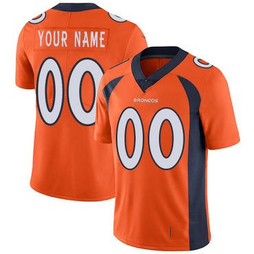 Custom D.Broncos Orange Vapor Untouchable Player Limited Stitched Football Jerseys