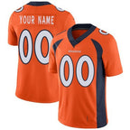 Custom D.Broncos Orange Vapor Untouchable Player Limited Stitched Football Jerseys