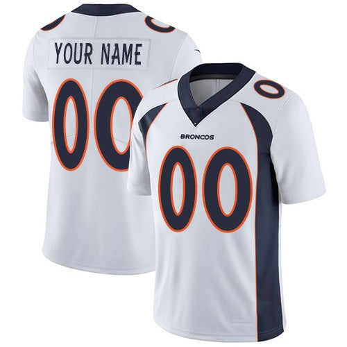 Custom D.Broncos White Vapor Untouchable Player Limited Stitched Football Jerseys
