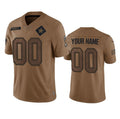 Custom D.Cowboys Active Player 2023 Brown Salute To Service Limited Stitched Football Jerseys