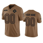 Custom D.Cowboys Active Player 2023 Brown Salute To Service Limited Stitched Football Jerseys