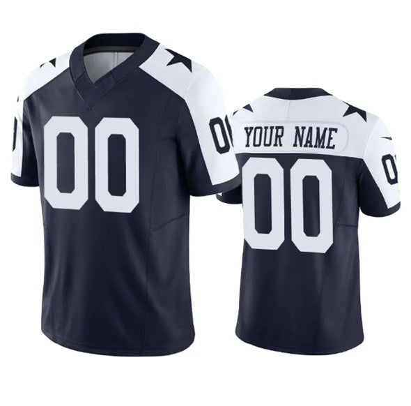 Custom D.Cowboys Active Player Navy 2023 F.U.S.E. Vapor Limited Stitched Football Jerseys