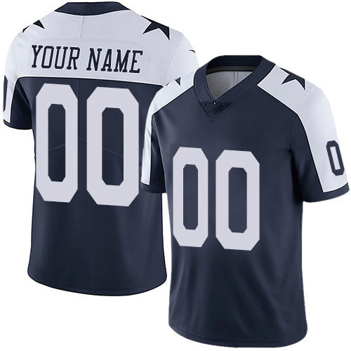Custom D.Cowboys Alternate Navy Blue Throwback Vapor Untouchable Limited Stitched Football Jerseys