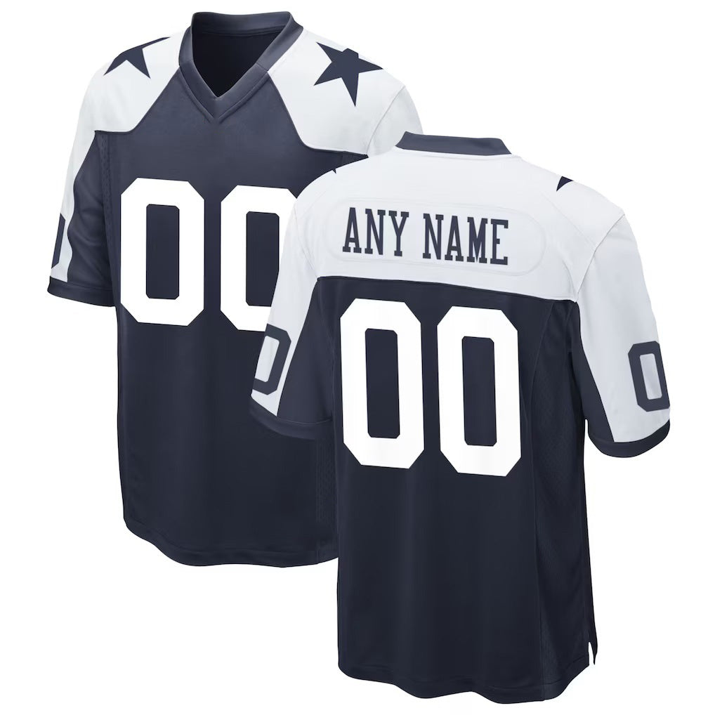 Custom D.Cowboys Navy Alternate Game Stitched Football Jerseys