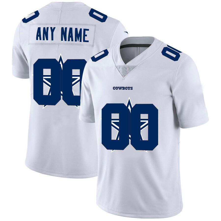 Custom D.Cowboys White Team Big Logo Vapor Untouchable Limited Stitched Football Jerseys