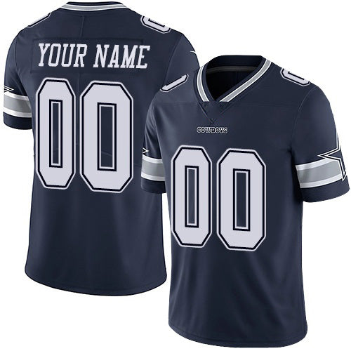 Custom D.Cowboys Alternate Navy Blue Vapor Untouchable Limited Stitched Football Jerseys