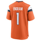 D.Broncos #1 Evan Engram Orange Team Game Stitched Football Jerseys
