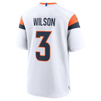 D.Broncos #3 Russell Wilson White Game Stitched Football Jerseys