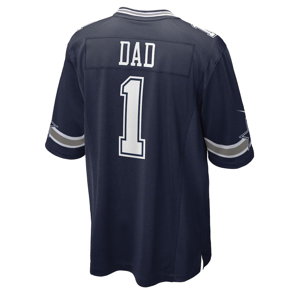 D.Cowboys Number #1 Dad Navy Game Stitched Football Jerseys