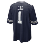 D.Cowboys Number #1 Dad Navy Game Stitched Football Jerseys