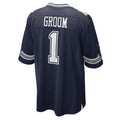 D.Cowboys Number #1 Groom Navy Game Stitched Football Jerseys