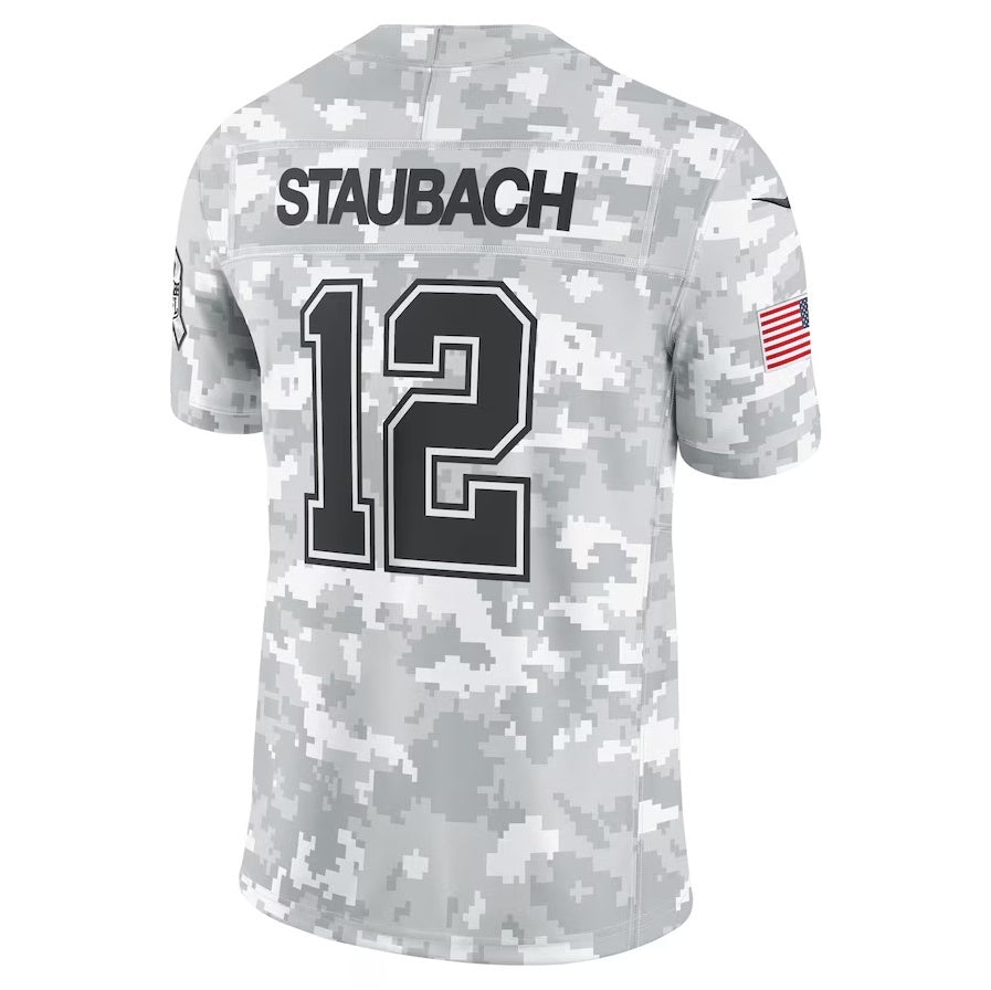 D.Cowboys #12 Roger Staubach Arctic Camo 2024 Salute to Service Retired Player Limited Stitched Football Jerseys