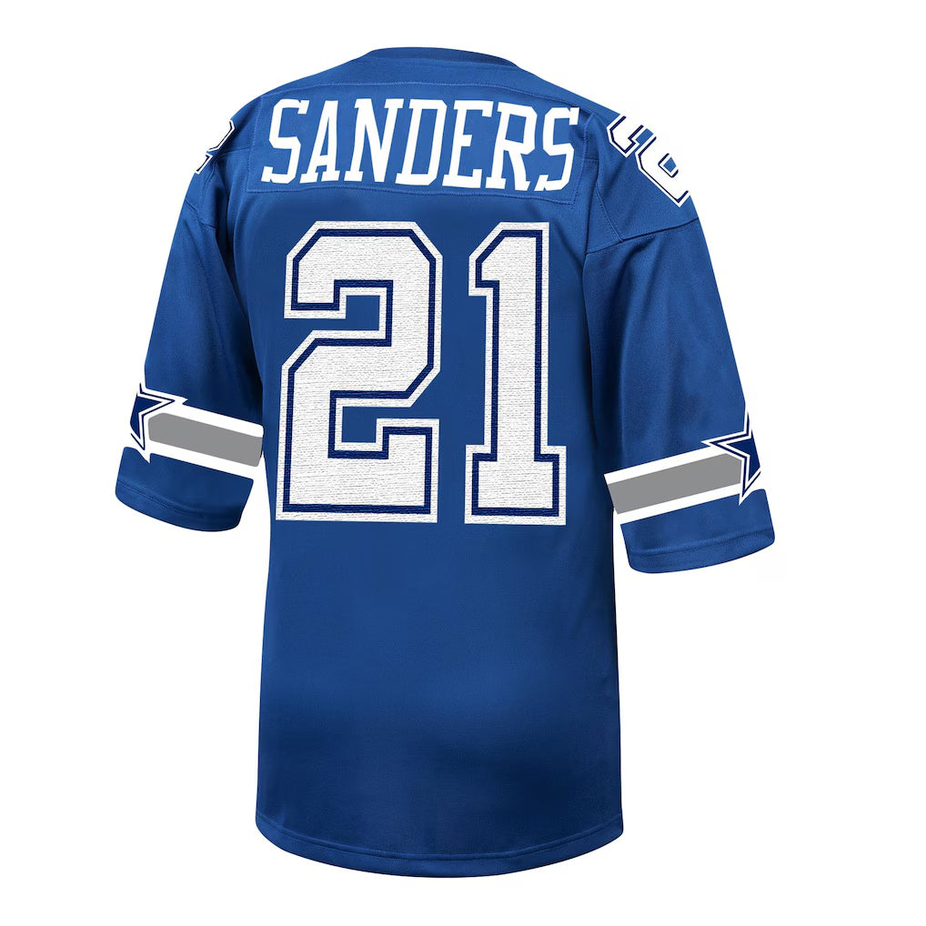 D.Cowboys #21 Deion Sanders Mitchell & Ness Royal Authentic Throwback Retired Player Stitched Football Jerseys