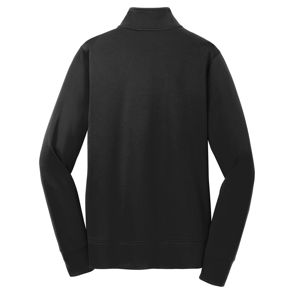 Puhics Women's Black Sport-Wick Fleece Full-Zip Jacket