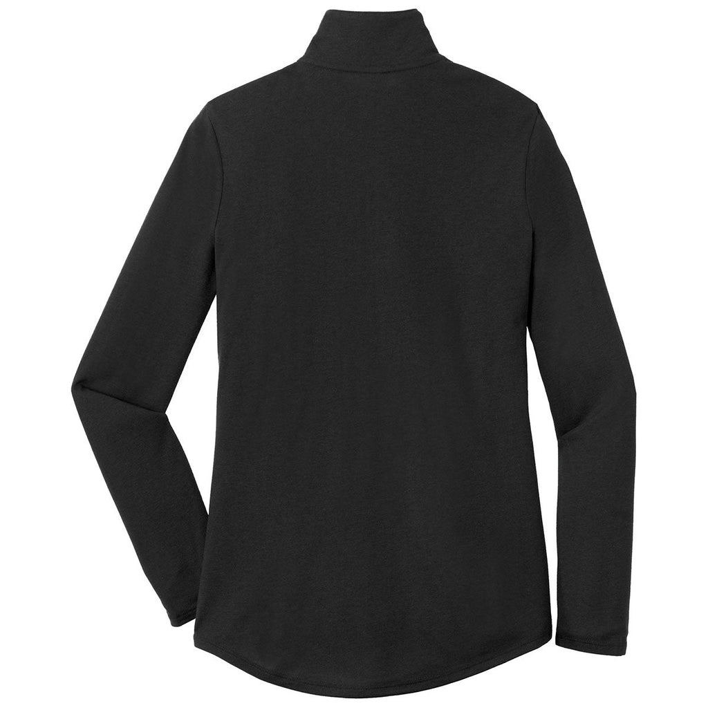 Puhics Women's Black Triad Solid PosiCharge Tri-Blend Wicking 1/4-Zip Pullover