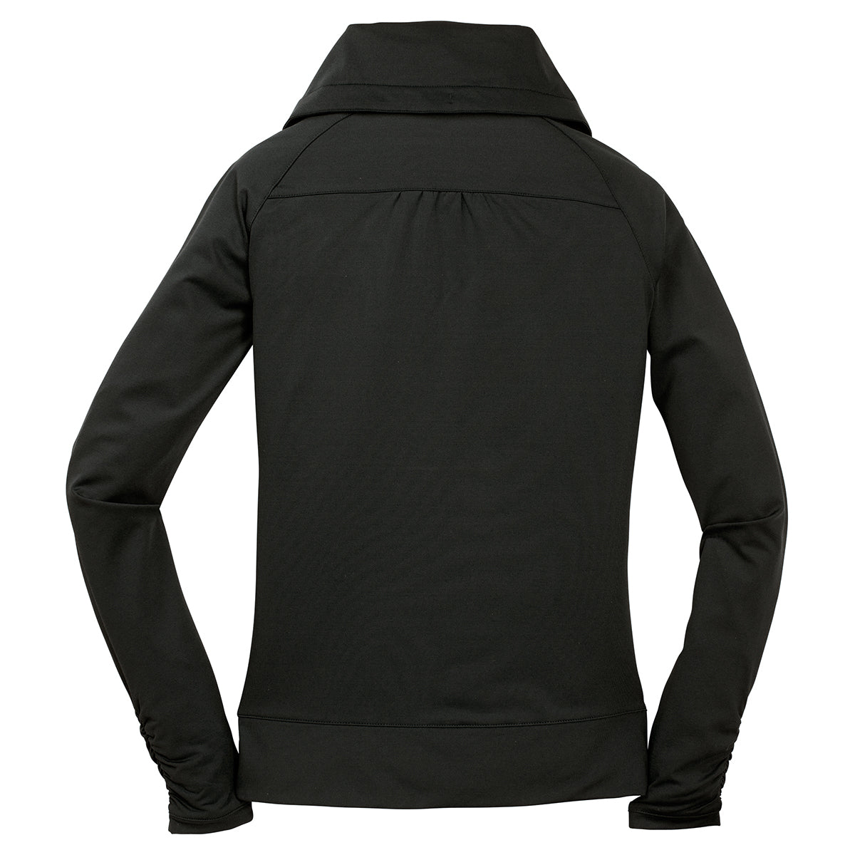 Puhics Women's Black Sport-Wick Stretch Full-Zip Jacket
