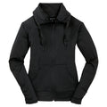 Puhics Women's Black Sport-Wick Stretch Full-Zip Jacket