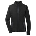 Puhics Women's Black/Charcoal Grey Sport-Wick Stretch Contrast Full-Zip Jacket