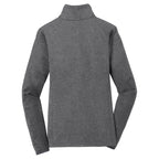 Puhics Women's Charcoal Grey Heather/Charcoal Grey Sport-Wick Stretch Contrast Full-Zip Jacket