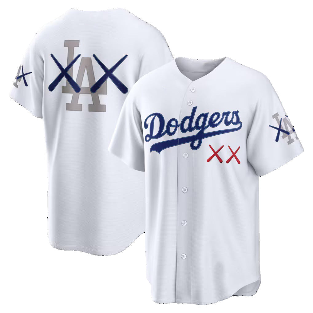 Los Angeles Dodgers KAWS White Stadium  Stitched Baseball Jerseys