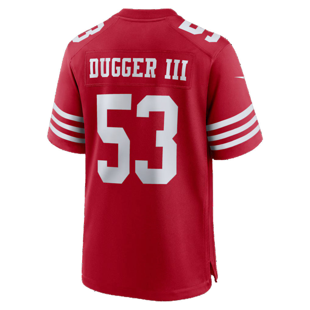 SF.49ers #53 Jaden Dugger Scarlet Team Game Stitched Football Jerseys