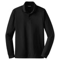 Puhics Men's Black Long Sleeve Micropique Sport-Wick Polo