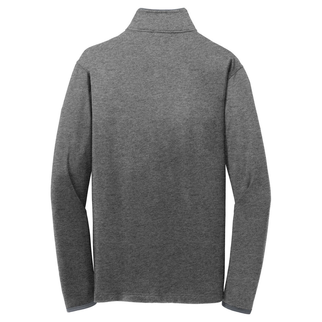 Puhics Men's Charcoal Grey Heather/ Charcoal Grey Sport-Wick Stretch Contrast Full-Zip Jacket