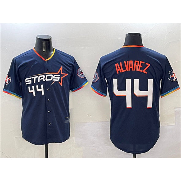 Houston Astros #44 Yordan Alvarez Navy Puhics 2025 City Connect With Texas Patch Limited Stitched Jersey