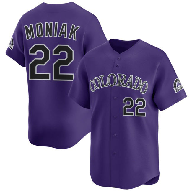 Colorado Rockies #22 Mickey Moniak Purple Puhics Limited Stitched Jersey