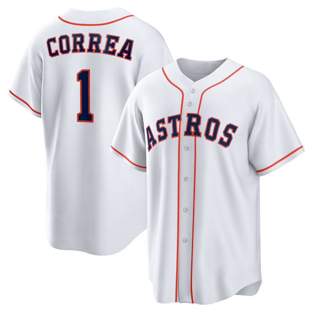 Houston Astros #1 Carlos Correa White Puhics Home Replica Jersey