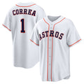 Houston Astros #1 Carlos Correa White Puhics Home Replica Jersey