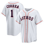 Houston Astros #1 Carlos Correa White Puhics Home Replica Jersey