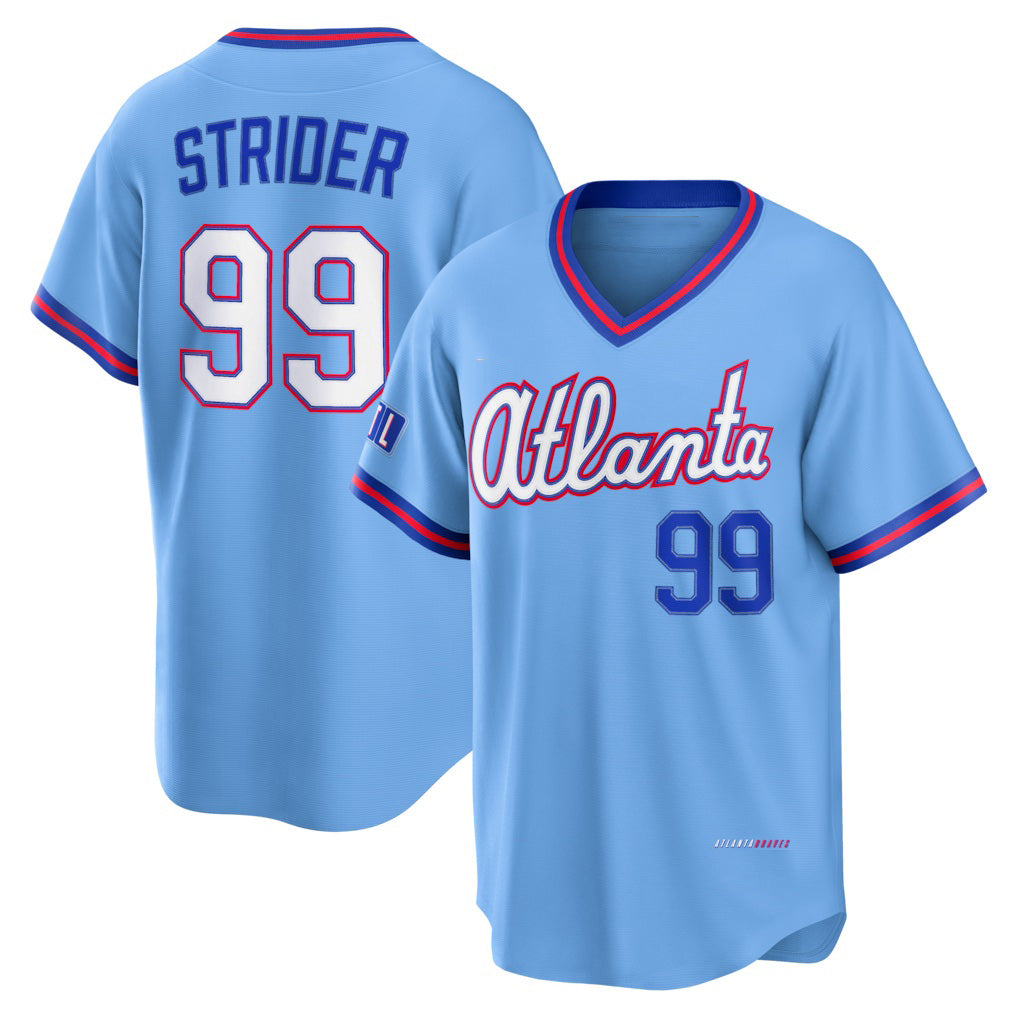 Atlanta Braves #99 Spencer Strider Powder Blue Puhics 2026 City Connect Stadium Jersey