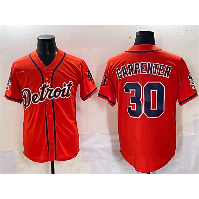 Detroit Tigers #30 Kerry Carpenter Orange Puhics With Patch Vapor Premier Limited Stitched Jersey